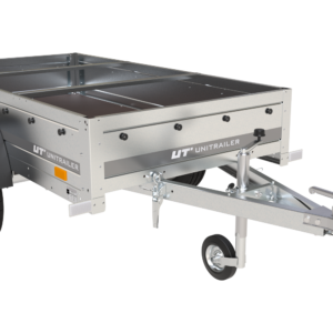 Praktischer PKW-Anhänger Garden Trailer 200 Kipp mit kippbarer Deichsel, blauer Plane